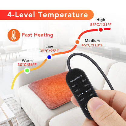 USB Heated Seat Cushion – 4-Level Temperature-Controlled Heating Mat for Cars, Office Chairs, and Winter Travel