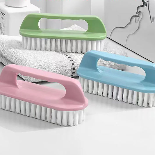 Hard Bristle Scrubbing Brush - Portable Plastic Hand Brush for Laundry, Shoes, Kitchen & Bathroom Cleaning