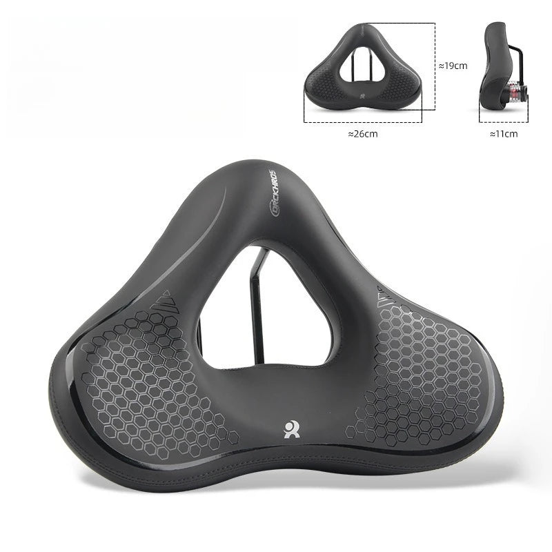 Bicycle Saddle Cushion - Wide Thick Shock-Absorbing Comfortable Seat for MTB, Touring & E-Bikes