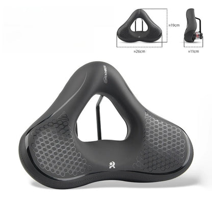 Bicycle Saddle Cushion - Wide Thick Shock-Absorbing Comfortable Seat for MTB, Touring & E-Bikes
