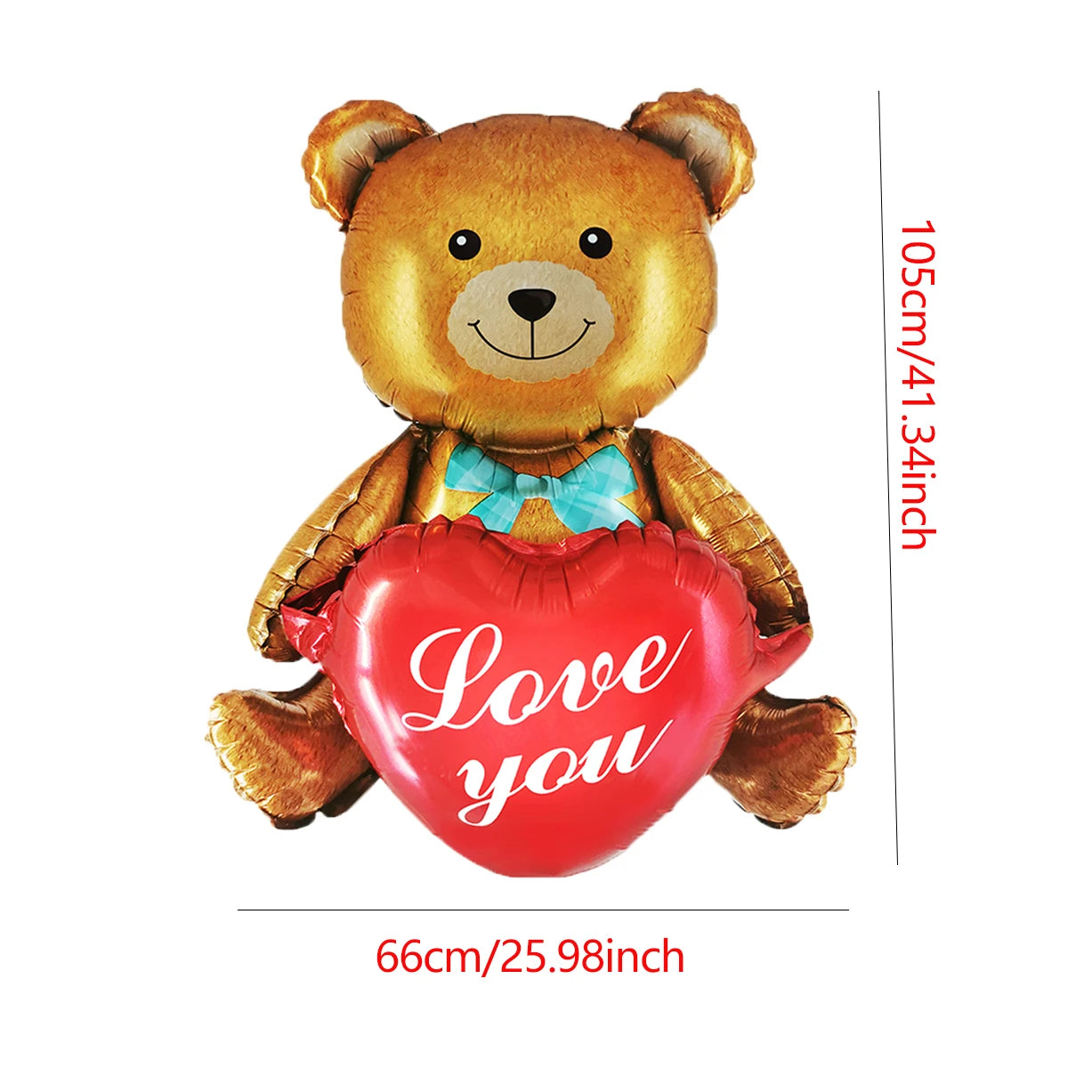 Happy Valentine’s Day Heart Balloon Stand Set – Love Bear & Heart-to-Heart Balloons Wedding Party Decoration