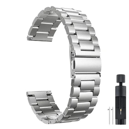 22mm/20mm Metal Watch Strap – Compatible with Garmin Vivoactive 3/4/5, Forerunner 245/645/745/965, Venu 2/3, SQ2 Music