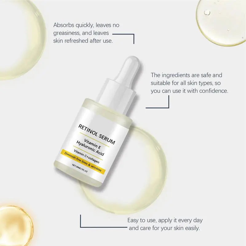 Retinol Face Serum – Deep Moisturizing, Anti-Aging, Fine Line Fading, Firming & Lifting Serum with Hyaluronic Acid