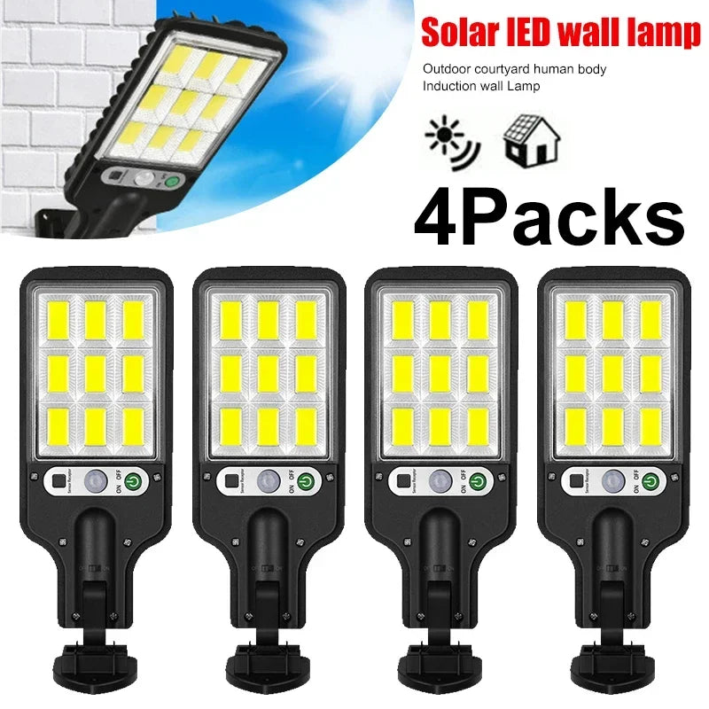 Powerful LED Solar Outdoor Wall Lamp – Rechargeable Human Motion Sensor Light for Garden, Terrace, Garage & Street