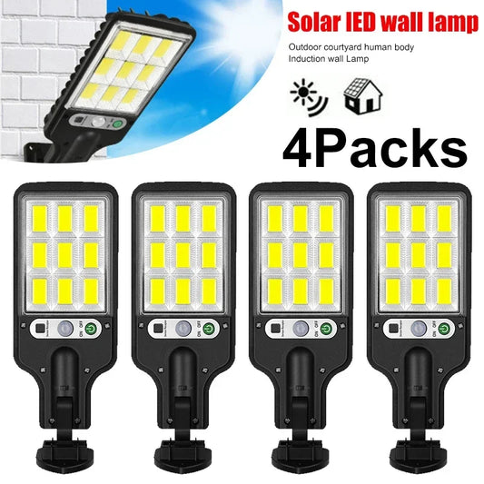 Powerful LED Solar Outdoor Wall Lamp – Rechargeable Human Motion Sensor Light for Garden, Terrace, Garage & Street