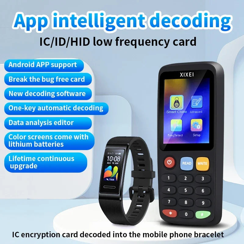X7 RFID Smart Card Reader and Copier - 125kHz ID and 13.56MHz NFC Chip Writer for NTAG213/215 Cards and Tags