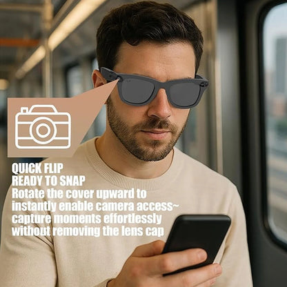 Smart Glasses LED Light Blocking Stickers — Reusable Adhesive Camera Cover for Meta Sliding Eyewear, Black
