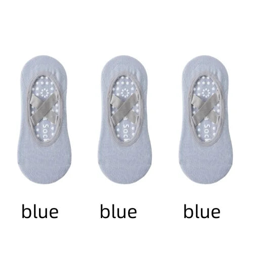 Women’s Anti-Slip Yoga Socks 1–3 Pairs – Silicone Grip Ballet Pilates Backless Breathable Sport Socks for Fitness & Dance