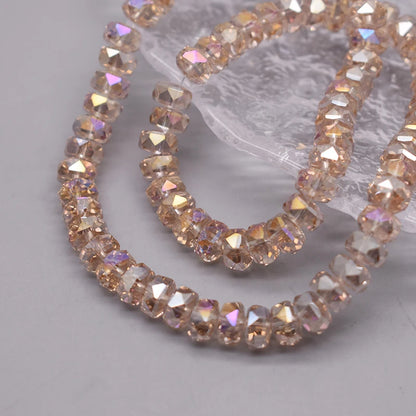 8mm Crystal Glass Beads Set - 30PCS Color Wheel Faceted Round Loose Beads for DIY Jewelry Making & Bracelets