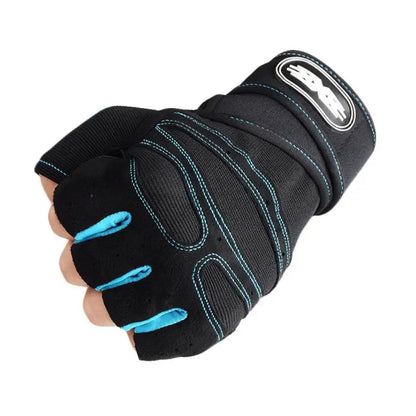 Heavyweight Gym Training Gloves — Men & Women Half-Finger Non-Slip Weightlifting Gloves with Wrist Support