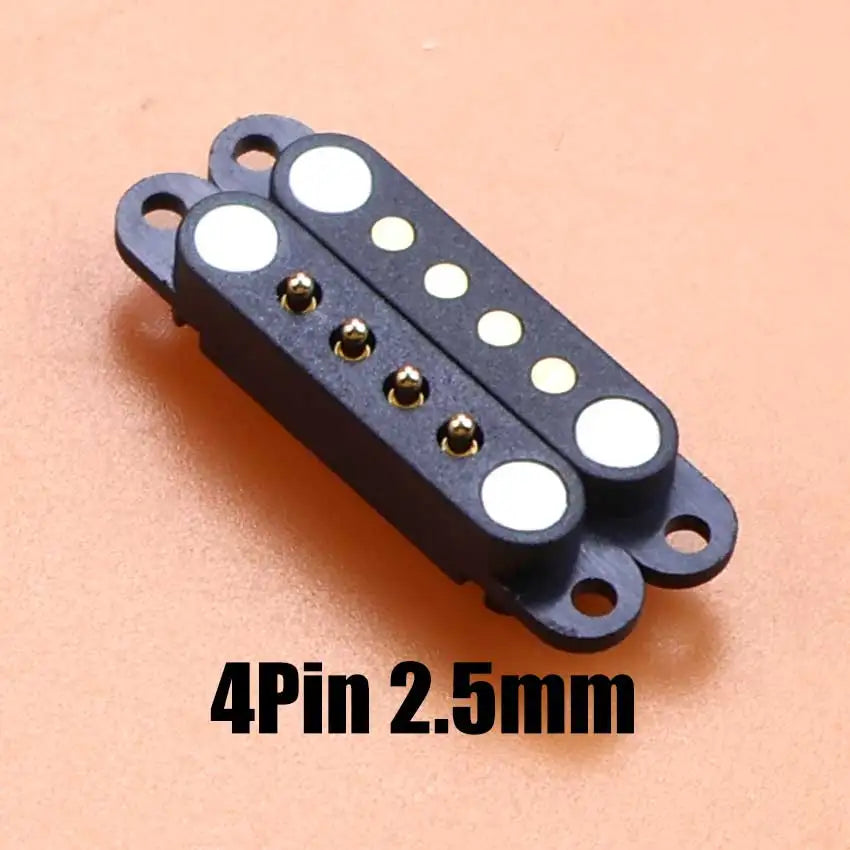 DC Magnetic Pogo Pin Connector - 2–8 Pin Spring-Loaded Male/Female Power Socket, 2.5/2.54/2.8mm Spacing