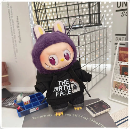 15/17cm Labubu V1 V2 Doll Clothing Set – Fashion Hoodie & Pants, Korean Idol Style DIY Accessories Toy Gift