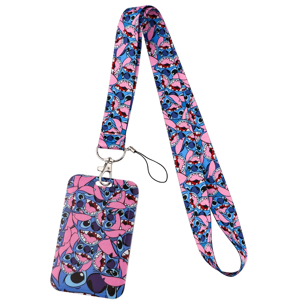 Cartoon Stitch Credential Holder Lanyard – Cute Neck Strap for Keychain, Pass & Credit Card Holder Accessories