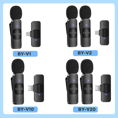 BOYA BY-V Wireless Lavalier Microphone – Professional Mini Mic for iPhone, iPad, Android, Live Broadcast, Gaming, Recording & Vlog
