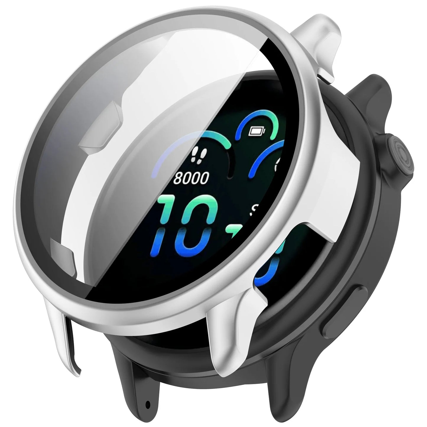 Tempered Glass Screen Protector + Case for Garmin Vivoactive 6 – All-Around Hard Bumper Cover