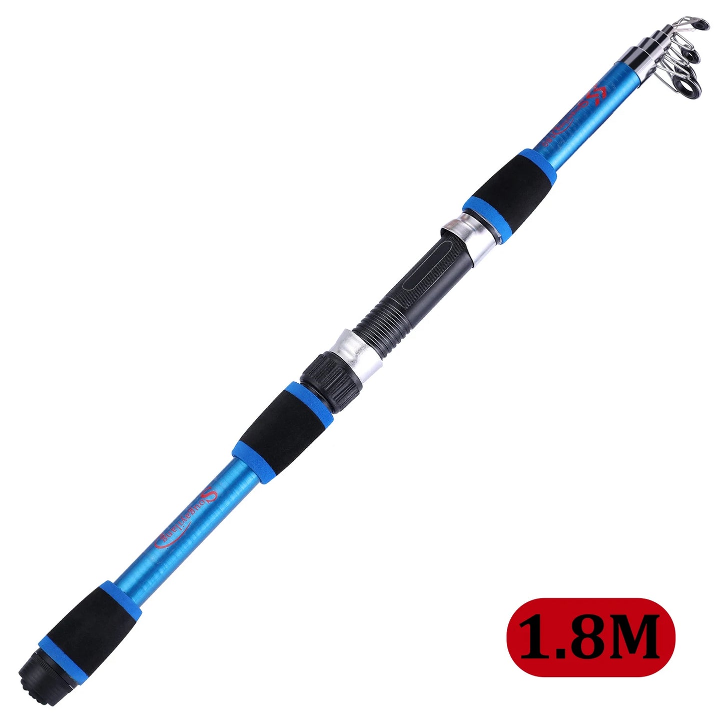 Sougayilang 1.8M Telescopic Fishing Rod - Durable Fiberglass Spinning Rod for Kids & Carp Fishing