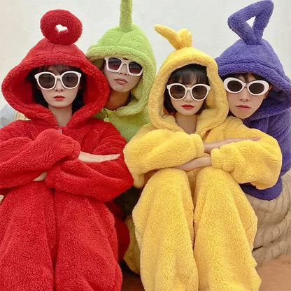 Teletubbies Pajama Costume - Soft Long Sleeve Unisex Cosplay Loungewear for Adults & Kids