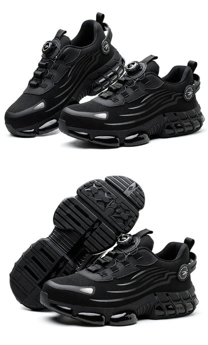 Rotating Button Men’s Safety Shoes – Anti-Smash & Anti-Puncture Work Boots, Fashion Sport Protective Footwear