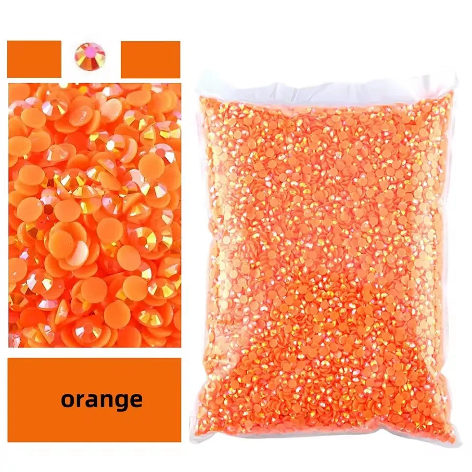 Jelly AB Resin Rhinestones 2-6mm — Non-Hotfix Flat Back Plastic Crystals & Strass Glitters, Large Pack