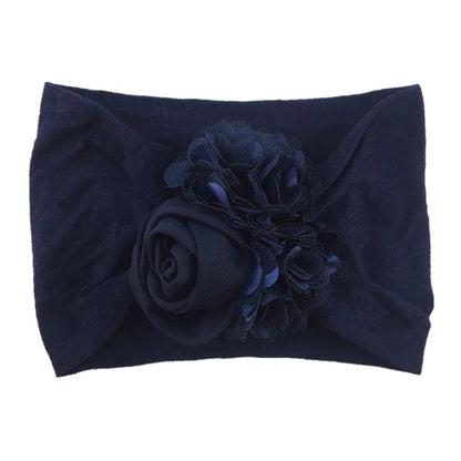 Baby Girls Soft Stretch Flower Headband Wide Nylon Knot Headwrap Kids Hair Band Newborn Photo Prop Accessories