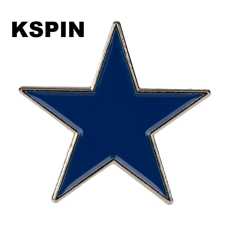 Baby Blue Metal Star Lapel Pin Brooch – Colorful Enamel Star Badge Accessories for Jackets, Bags & Fashion Outfit Decor
