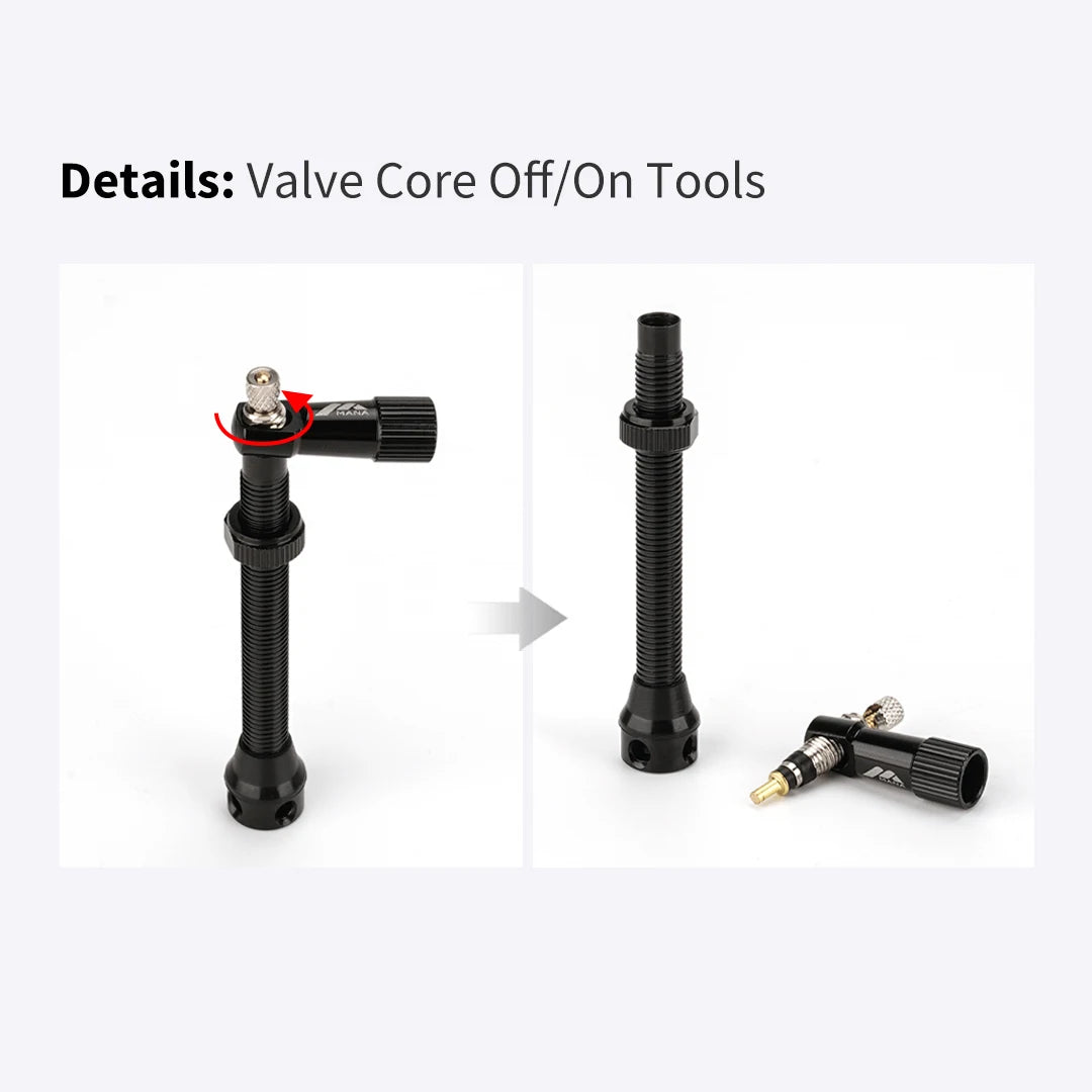 MANA 1Pair Bicycle Presta Valve - 40/53/63/78/100mm Aluminum Alloy for Tubeless Road/MTB/Gravel Bikes | ELITEWHEELS Compatible