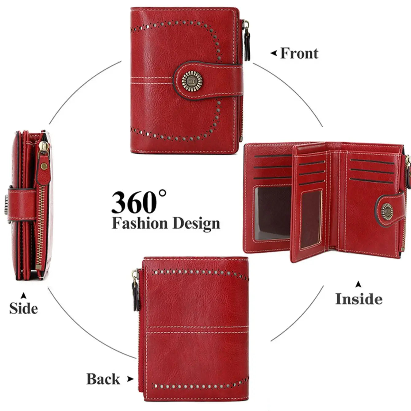 Fashionable Women’s Retro Short Wallet – PU Leather Multifunctional Handbag with Large Capacity, Multi-Card Slot & Coin Pocket