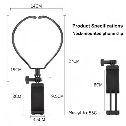 Hands-Free Neck Phone Holder - Adjustable Wearable Mount for iPhone, Samsung & GoPro