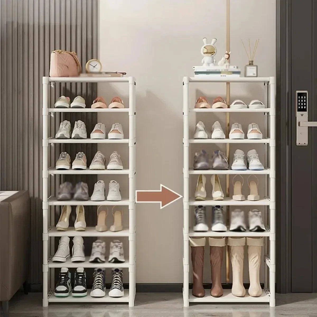 Stackable Shoes Rack Organizer – Multi-Layer Adjustable Shoe Cabinet for Space Saving Home Storage