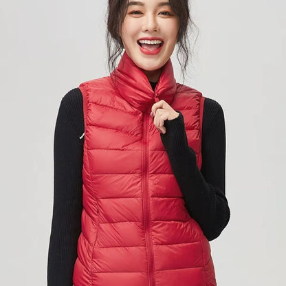 2024 Women's Ultra-Light Down Vest – Slim Sleeveless, Portable & Windproof Lightweight Waistcoat for Girls
