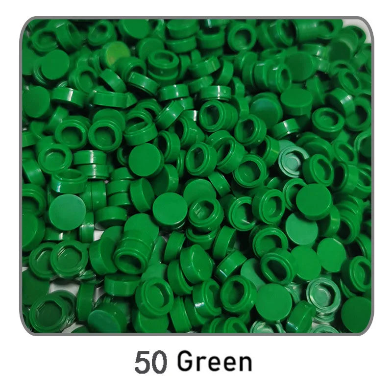 1000Pcs 1x1 Round Building Blocks Set - 52 Color DIY Creative Educational Bricks Compatible with 98138 Toy Kits for Kids