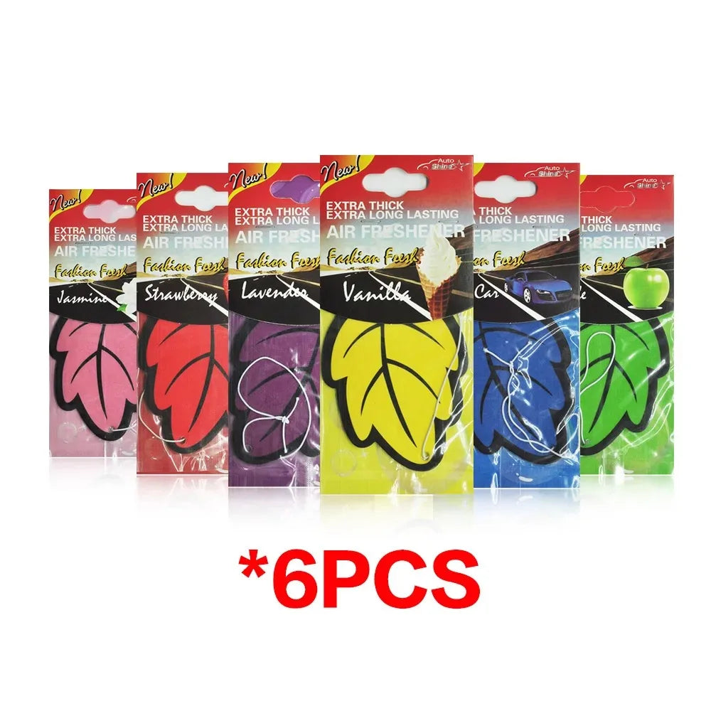 3-60PCS Car Air Fresheners — Natural Scented Tea Paper, Vanilla Fragrance, Leaf-Shaped Auto Interior Accessories
