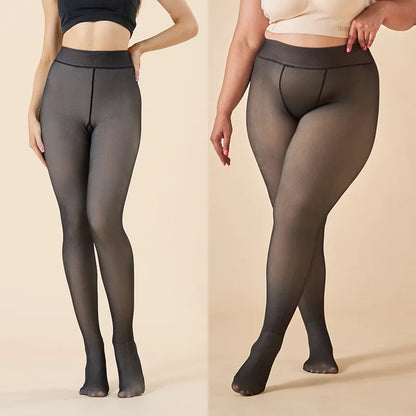 Women’s Thicken Thermal Fleece Leggings – High Waist Winter Tights, Slim Elastic Pantyhose