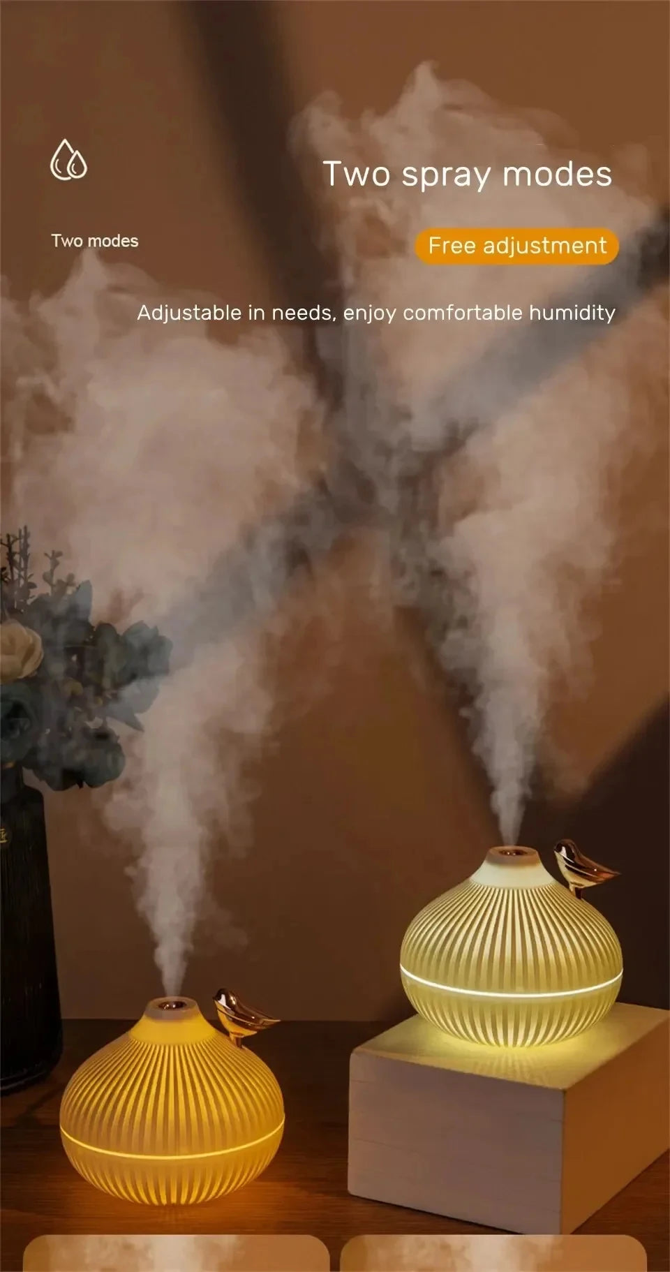 Creative Onion-Shaped Humidifier – Quiet Sleep Night Light, USB Air Humidifier for Desktop, Office & Air-Conditioning Rooms