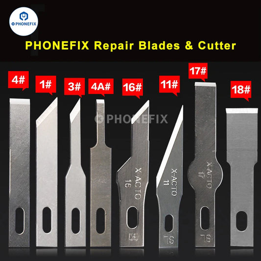 10pcs Precision Scalpel Knife Blades – #4A #11 #18 Non-Slip Metal Craft Replacement for Engraving, PCB Repair, DIY Tools