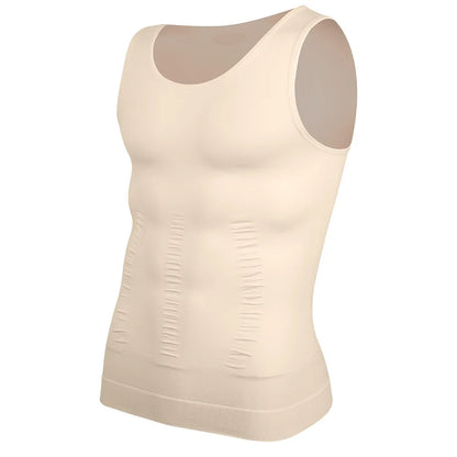 Men’s Compression Shirt Body Shaper – Slimming Vest Tight Tummy Control Tank Top Underwear for Shaping & Fitness Support