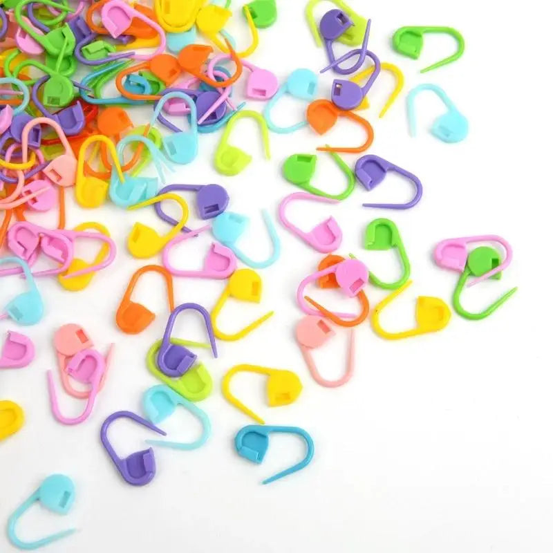 100-1000pcs Mixed Color Plastic Resin Stitch Markers – Small Clip Locking, Crochet, Knitting, and Sewing Tools