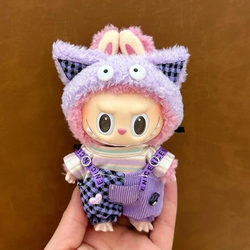 17cm Labubu Doll Accessories – Fashionable Clothing for V1/V2/V3 Labubu Dolls, Cute Toy Birthday Gift