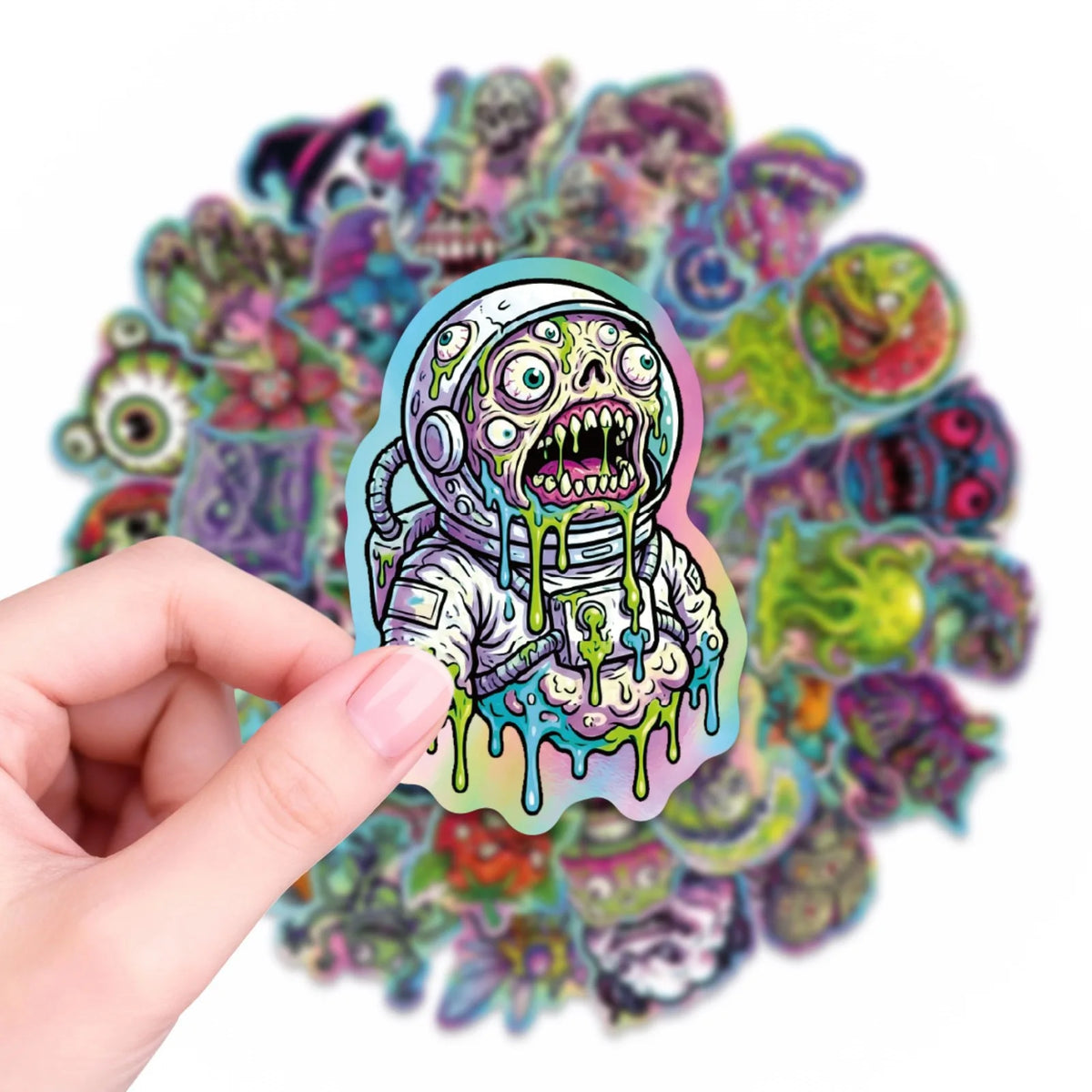 50pcs Horror Joker Skull Stickers - Waterproof Gothic Decals for Laptop, Phone, Motorcycle, Skateboard & More