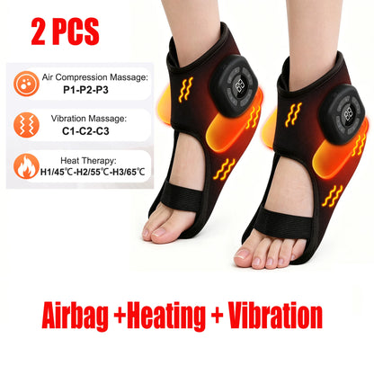 Wireless Air Compression Ankle Massager - Electric Heating, Vibration & Airbag Foot Massage for Muscle Relaxation