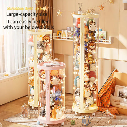 Transparent Doll & Plush Toy Storage Box — DIY Zipper Organizer Tube for Kids’ Toys, Christmas Gift, and Home Use