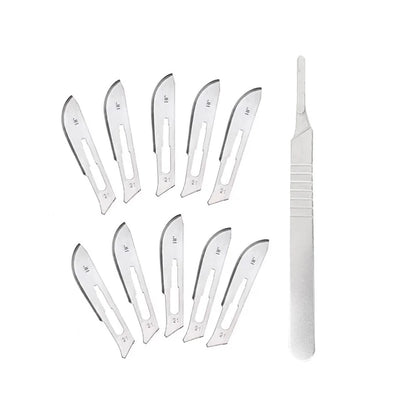 Carbon Steel Surgical Scalpel Set – Blades & Handle for DIY Cutting, PCB Repair, and Animal Surgery