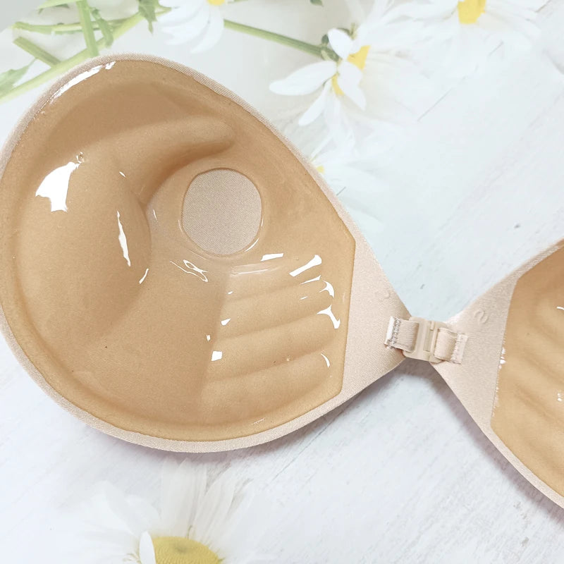 Summer Women's Self-Adhesive Nude Bra: Chest Stickers Lift Up, Strapless & Sexy Silicone Pad