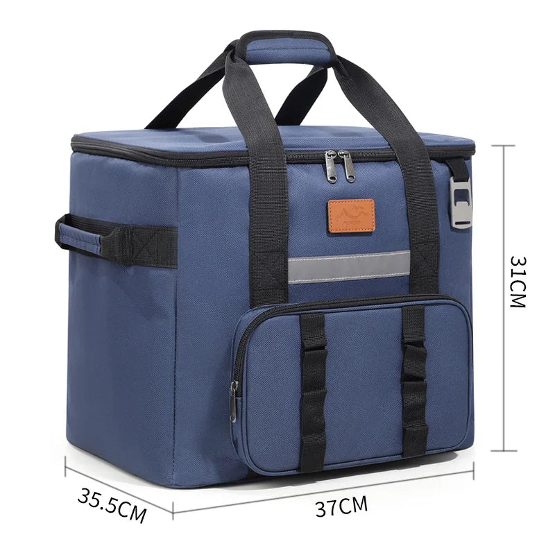 40L Large Thermal Food Carrier Bag – Insulated Leakproof Cooler Tote with Zipper for Women, Portable Picnic, Camping & Beach Use