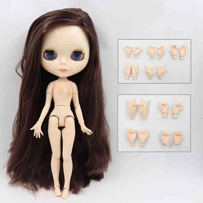 ICY DBS Blythe 1/6 BJD Doll - 30cm Jointed Body with White Skin & Shiny/Matte Face