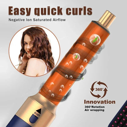 5-in-1 Hair Dryer Comb Set – Professional Hot Air Styler for Curling, Straightening & Volumizing Hair at Home