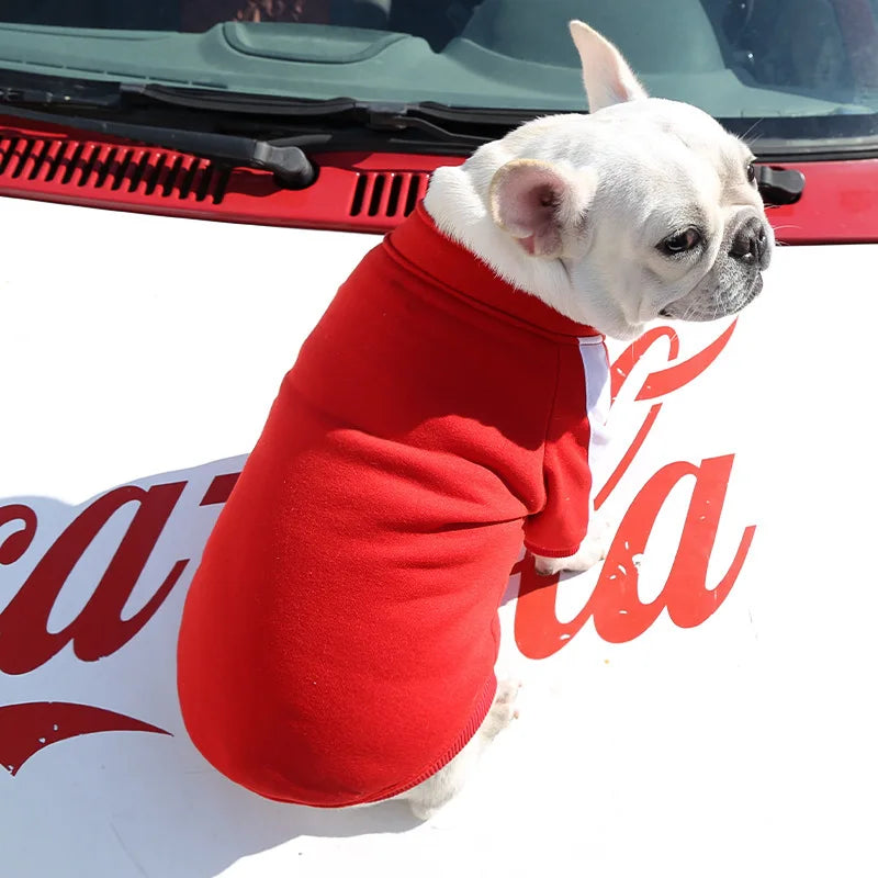 Baseball-Themed Dog Jacket - Warm Winter Vest for Small to Medium Dogs, Perfect for French Bulldogs, Chihuahuas, and Pugs