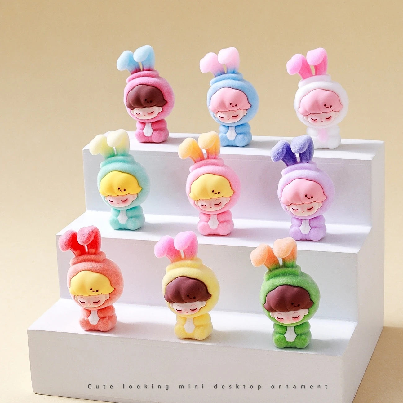 9pcs Babythree Dimoo Anime Flocked Action Figures Decorative Pendant Kawaii Desktop Dolls Toy Gifts