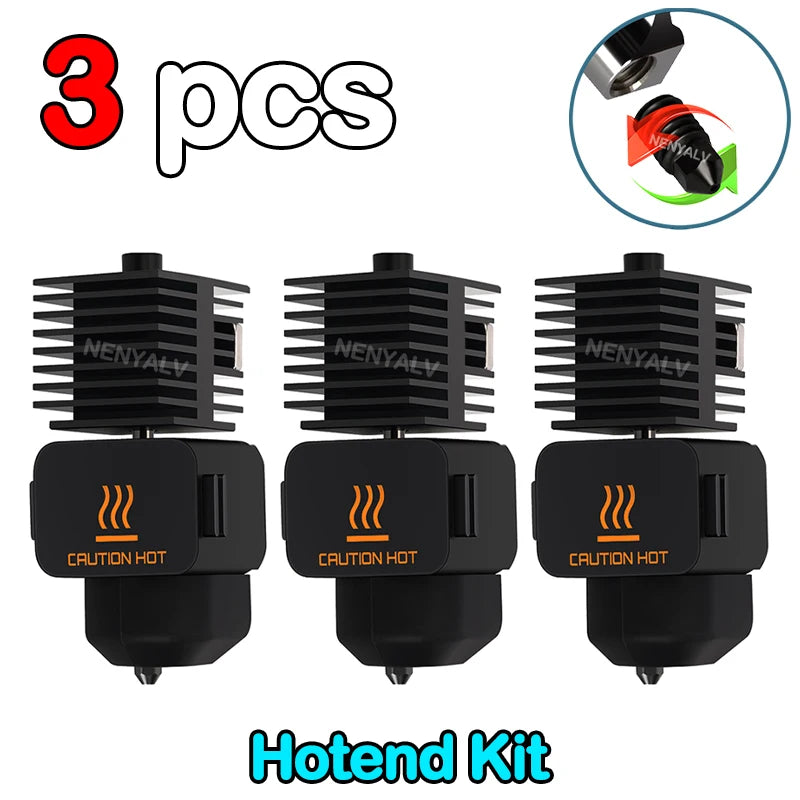 Bambu Lab A1 Mini Hotend Kit – 0.2/0.4/0.6/0.8mm Hardened Steel Nozzle Replacement for A1 3D Printer