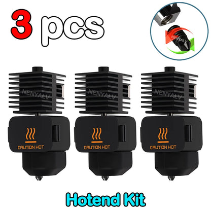 Bambu Lab A1 Mini Hotend Kit – 0.2/0.4/0.6/0.8mm Hardened Steel Nozzle Replacement for A1 3D Printer